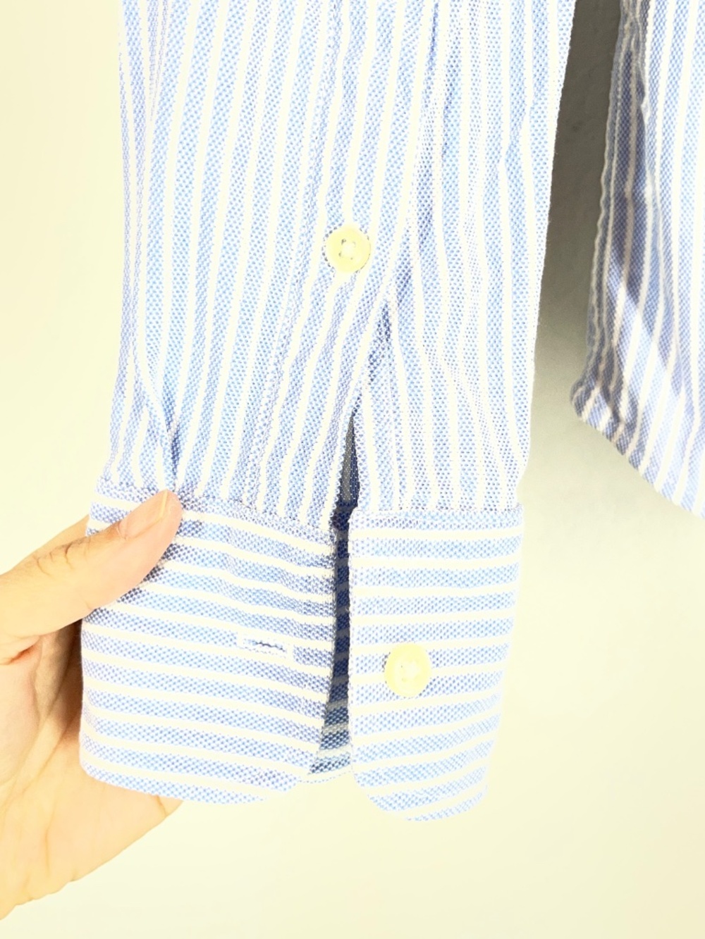 Ralph Lauren Knit Oxford Shirt Women's L Button Down Striped - Picture 4 of 11